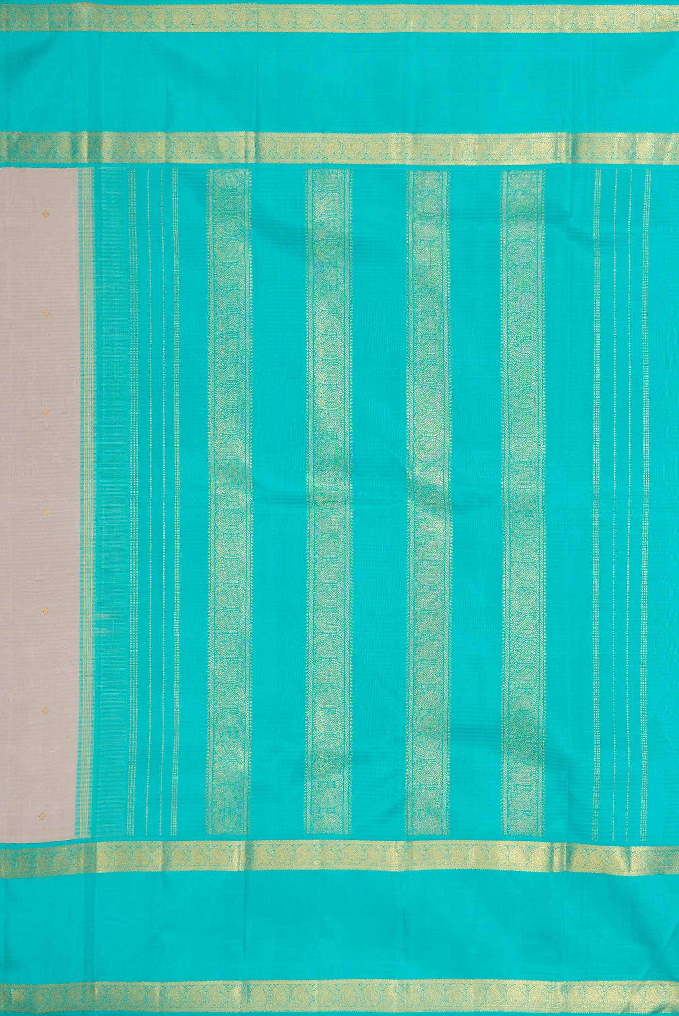 Pure Silk Pure Zari Grey Dual Tone Kanchipuram Saree