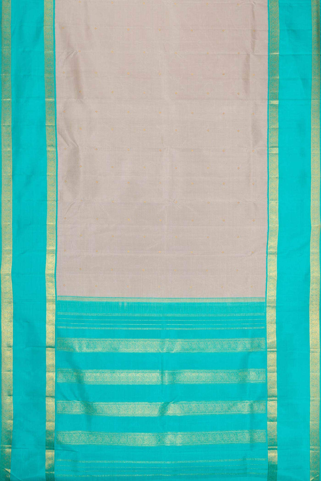 Pure Silk Pure Zari Grey Dual Tone Kanchipuram Saree