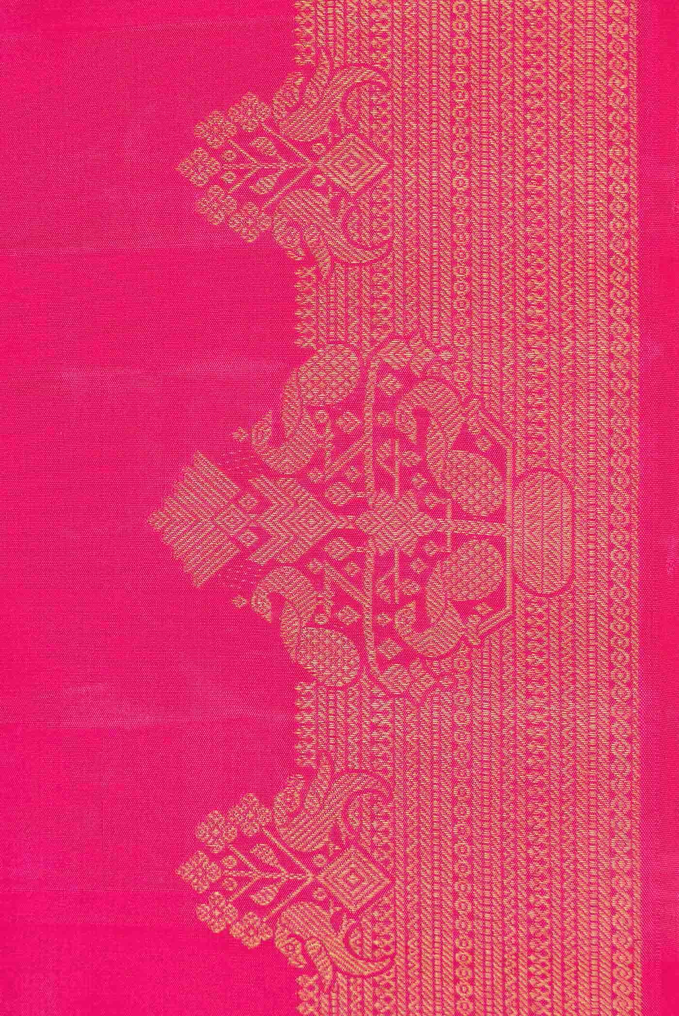 Pure Silk Pure Zari Pink Dual Tone Kanchipuram Saree