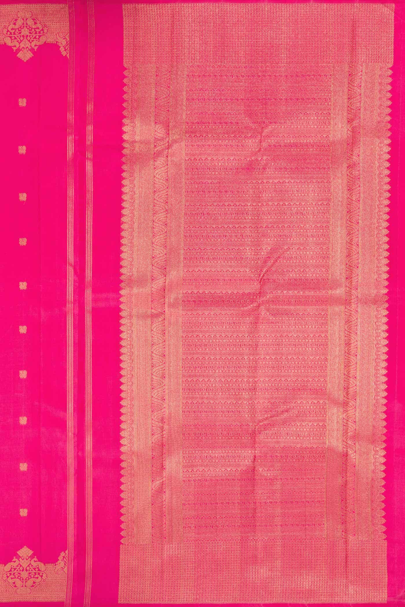 Pure Silk Pure Zari Pink Dual Tone Kanchipuram Saree