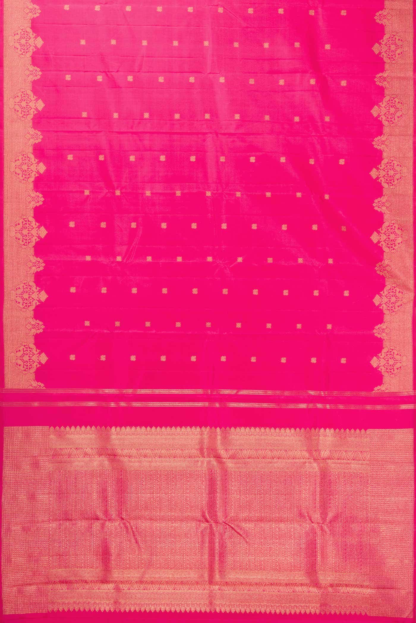 Pure Silk Pure Zari Pink Dual Tone Kanchipuram Saree