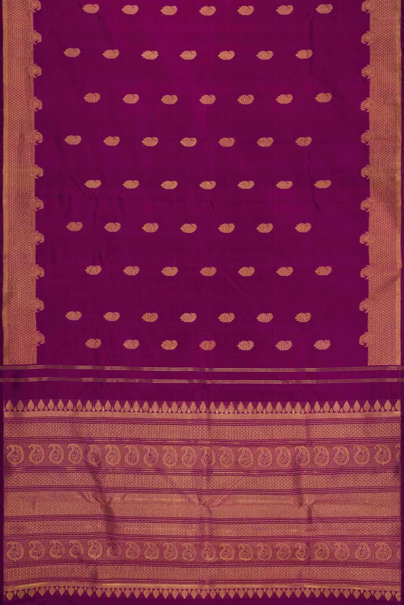 Magenta Dual Tone Kanchipuram Silk Saree