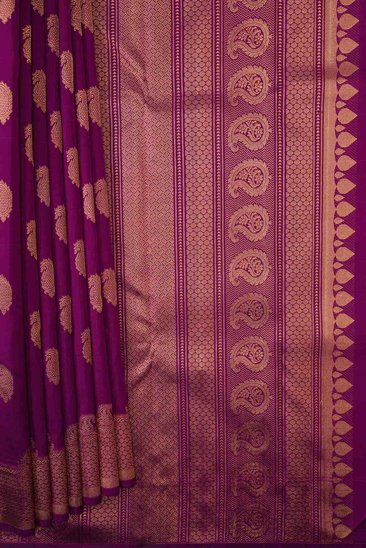 Magenta Dual Tone Kanchipuram Silk Saree