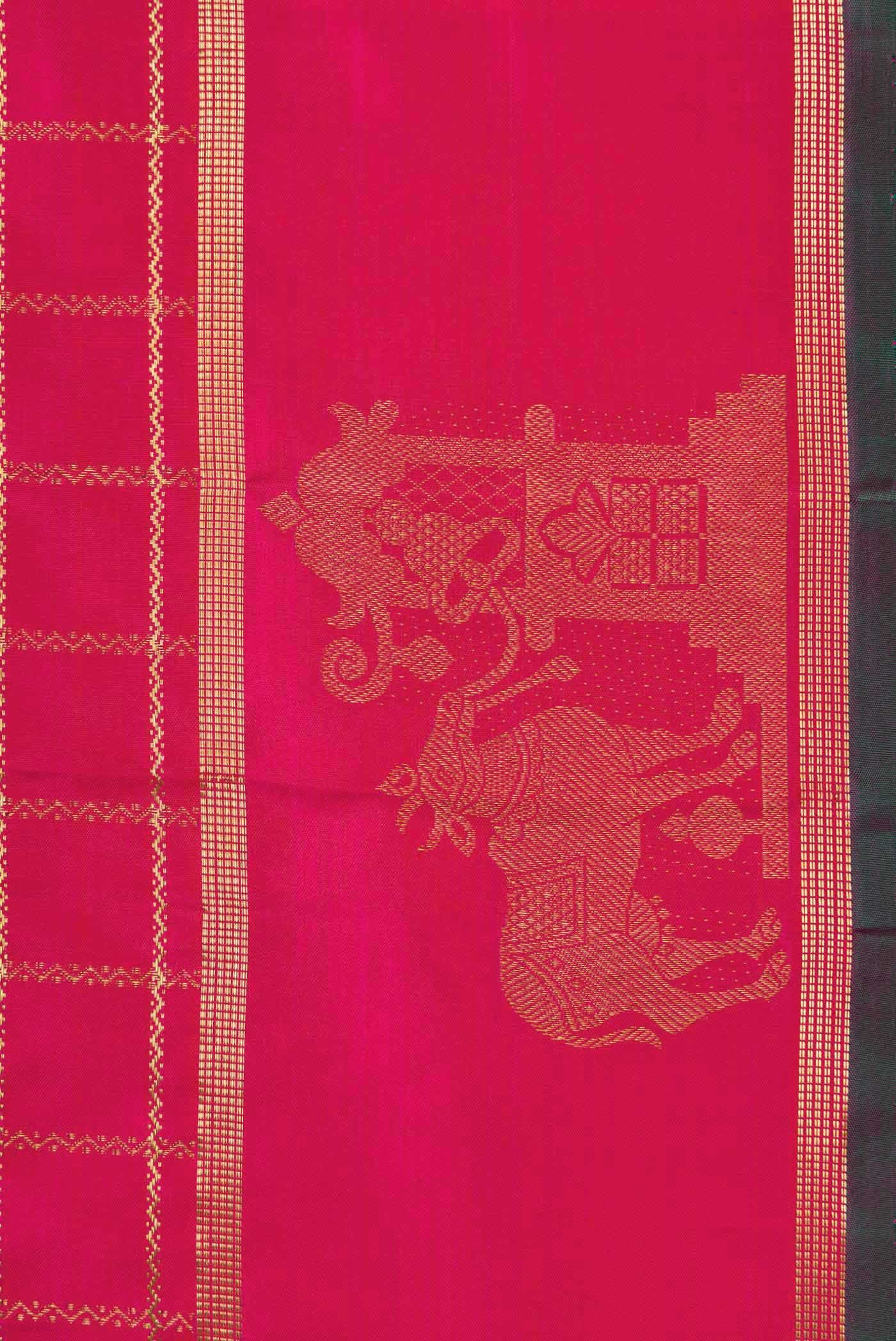 Pure Silk Pure Zari Pink Dual Tone Kanchipuram Saree