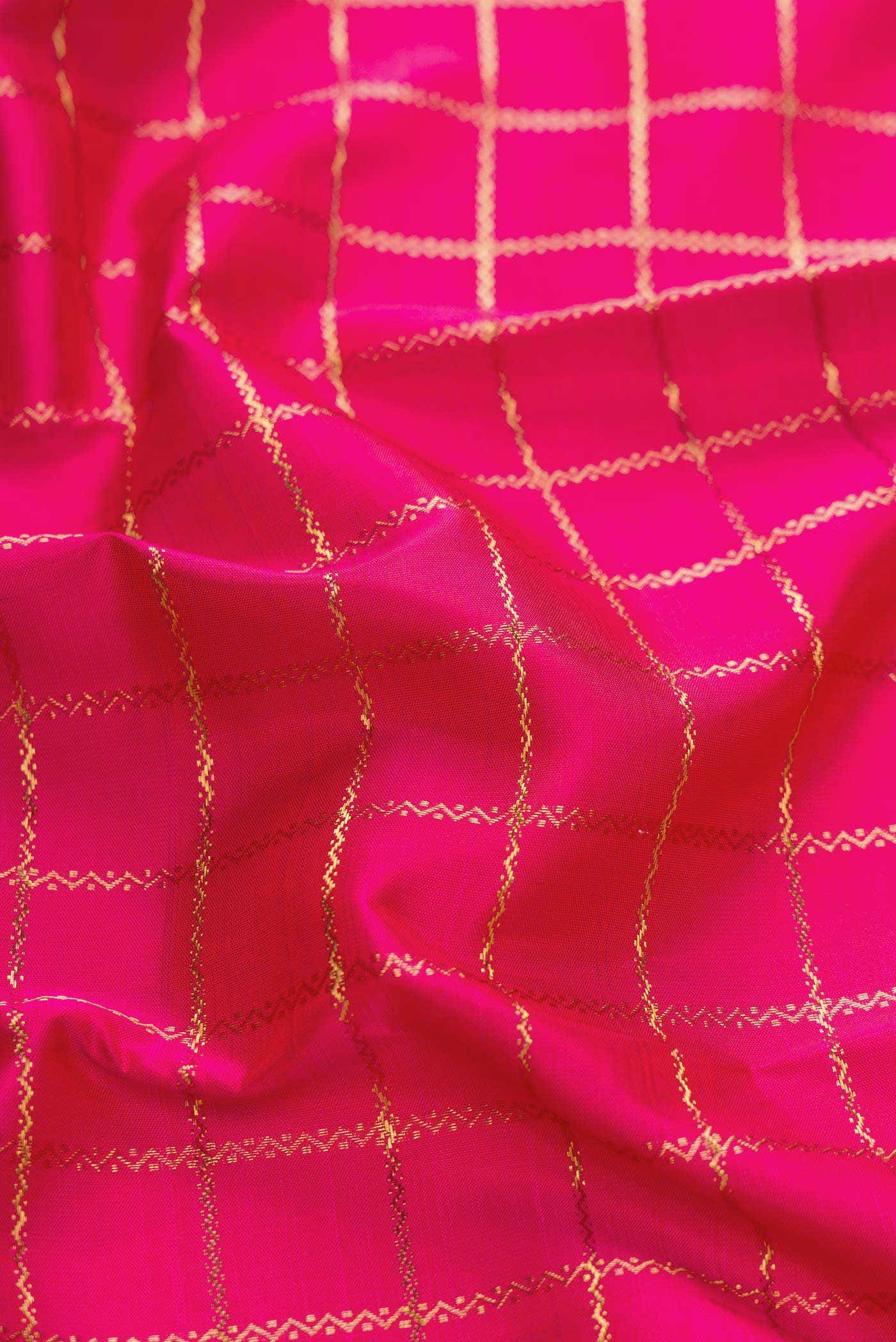 Pure Silk Pure Zari Pink Dual Tone Kanchipuram Saree