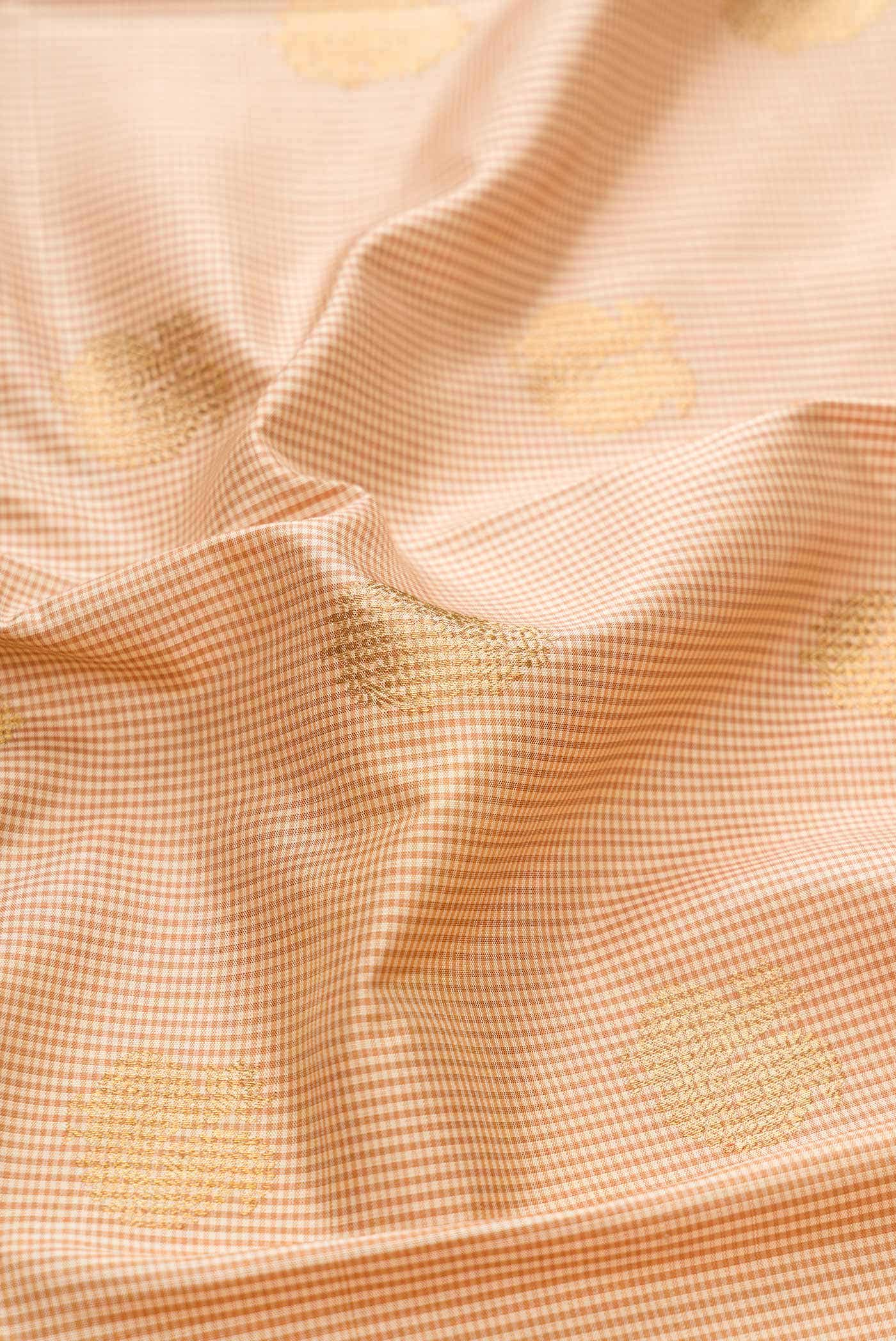 Pure Silk Pure Zari Beige Dual Tone Kanchipuram Saree
