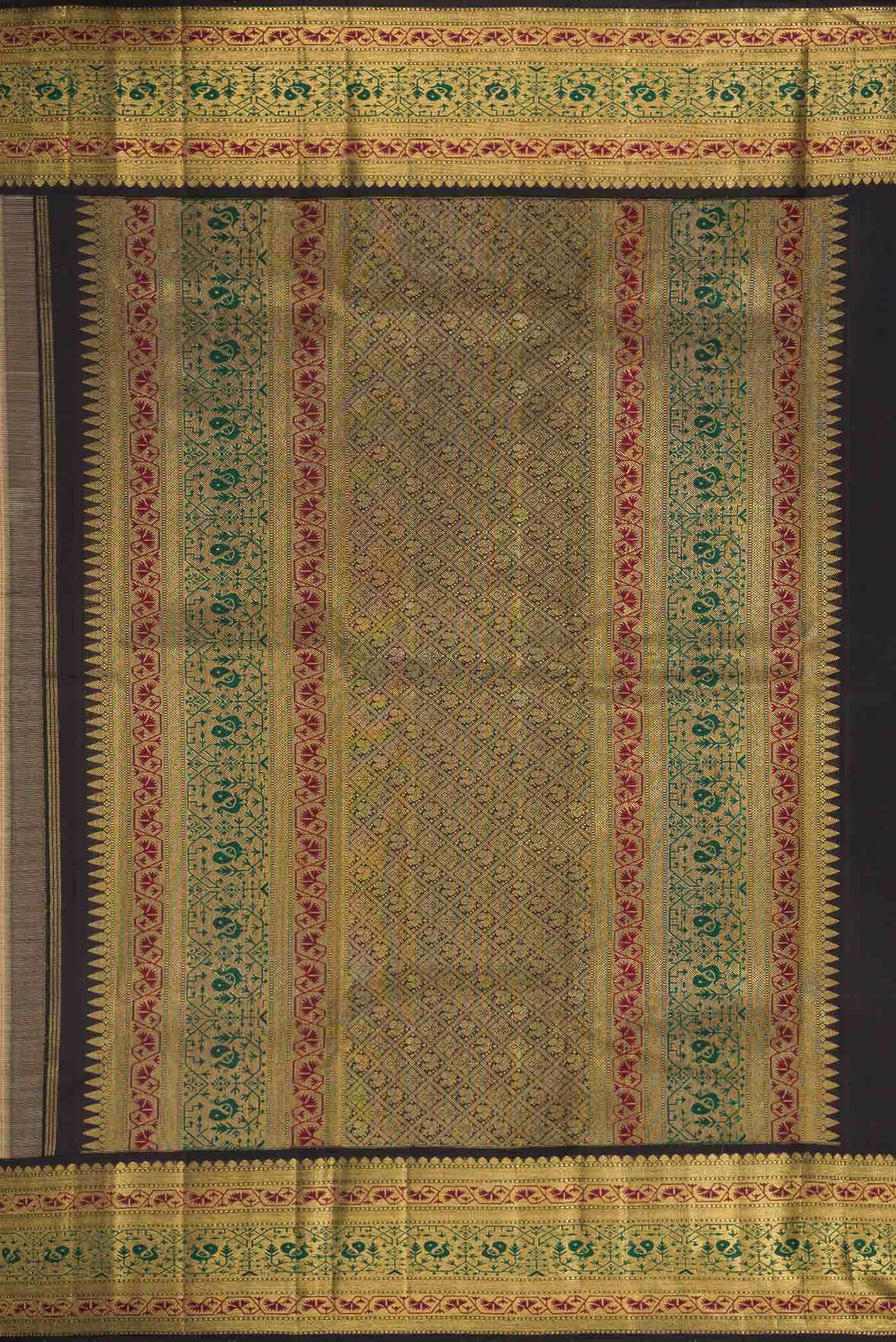Pure Silk Pure Zari Beige Dual Tone Kanchipuram Saree