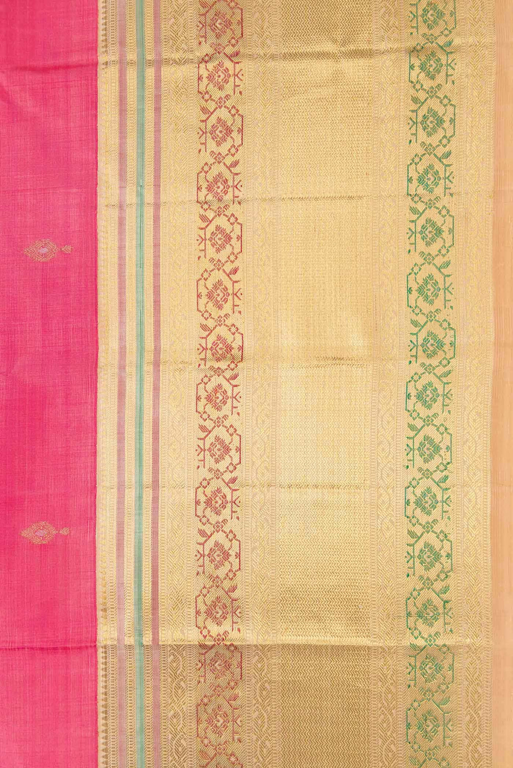 Pure Silk Pure Zari Pink Dual Tone Kanchipuram Saree