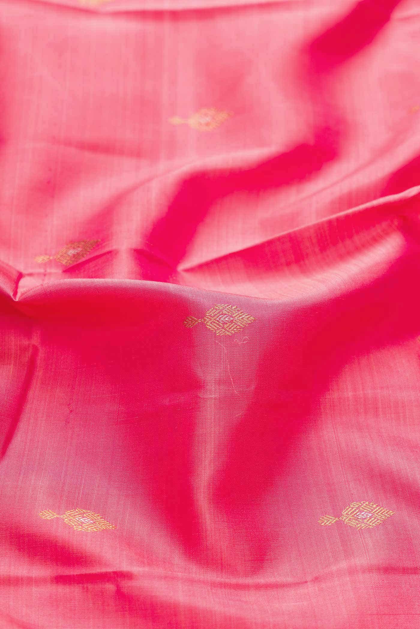 Pure Silk Pure Zari Pink Dual Tone Kanchipuram Saree
