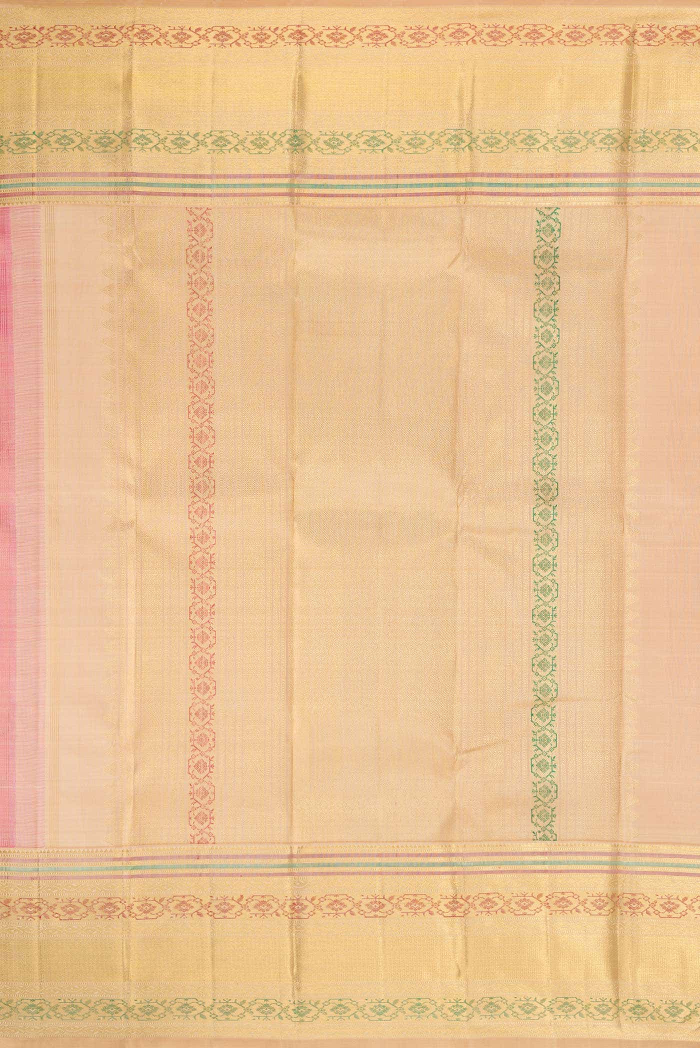 Pure Silk Pure Zari Pink Dual Tone Kanchipuram Saree