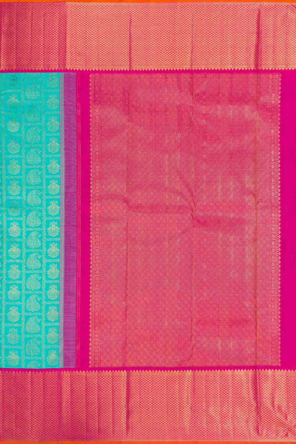 Pure Silk Pure Zari Sea Green Kanchipuram Saree