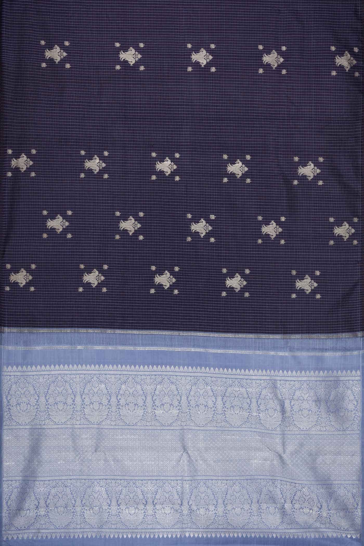 Navy Blue Dual Tone Kanchipuram Silk Saree