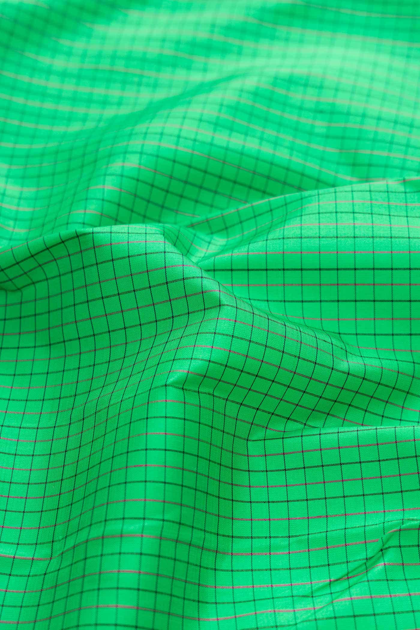 Pure Silk Pure Zari Green Dual Tone Kanchipuram Saree