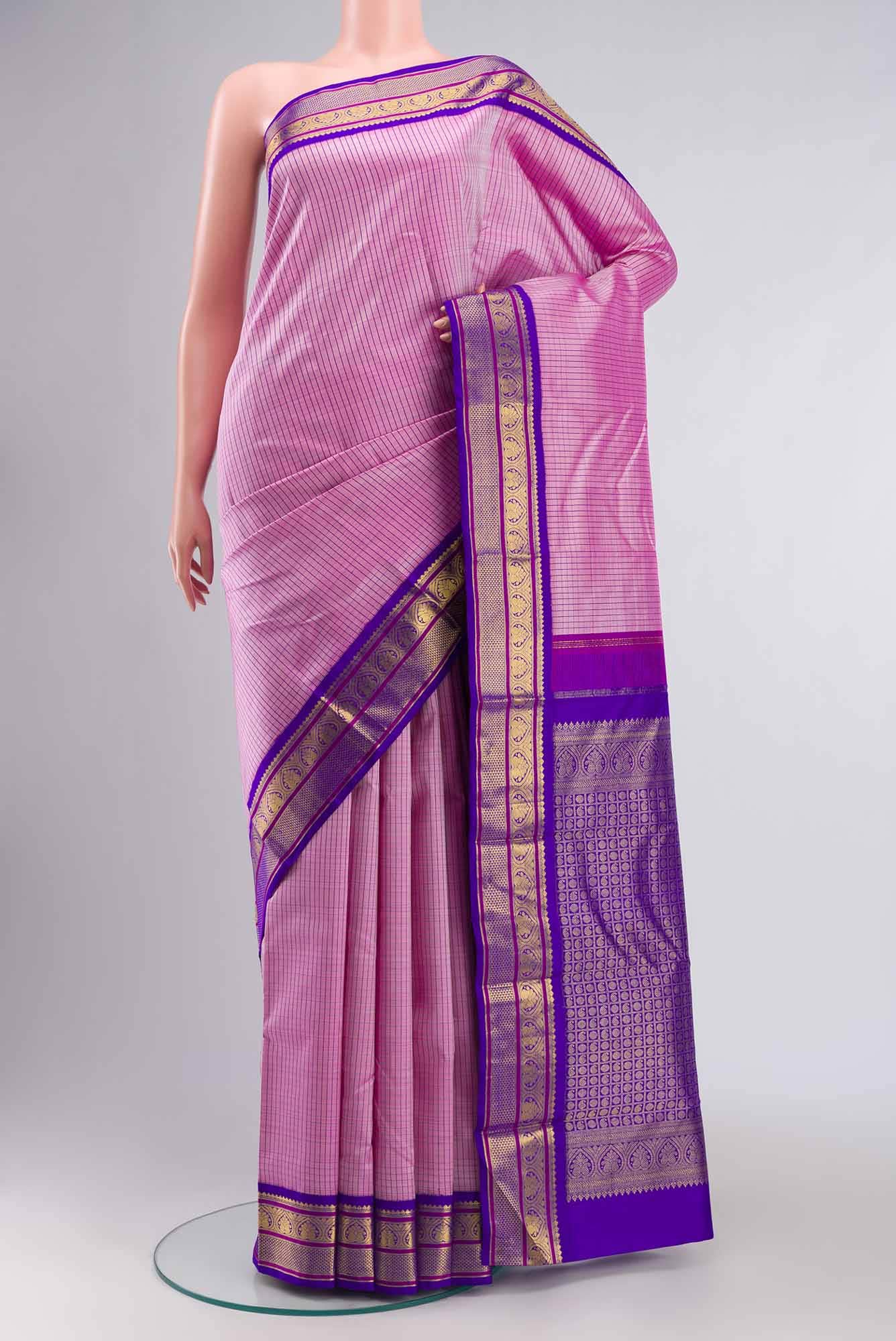 Pink Kanchipuram Silk Saree