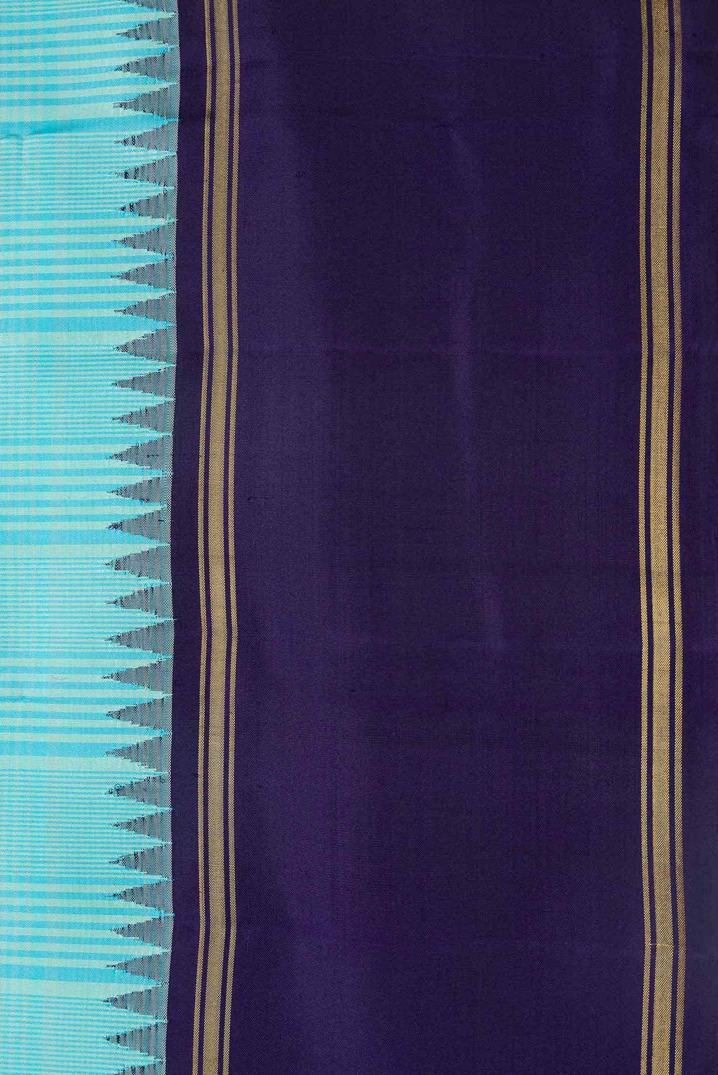 Pure Silk Pure Zari Sky Blue Dual Tone Kanchipuram Saree
