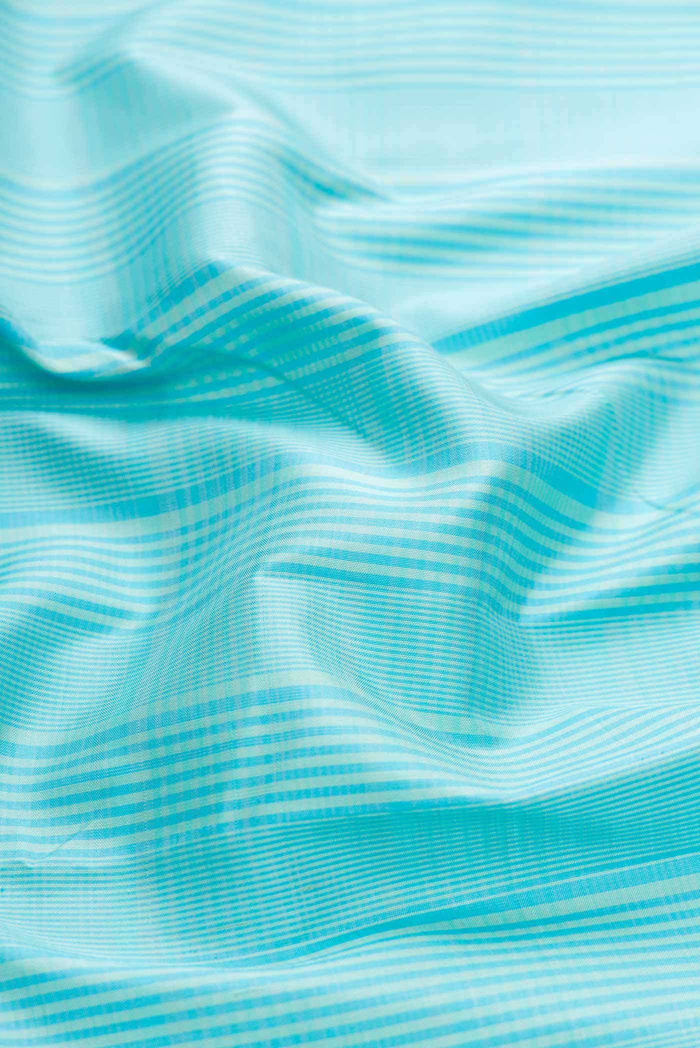 Pure Silk Pure Zari Sky Blue Dual Tone Kanchipuram Saree
