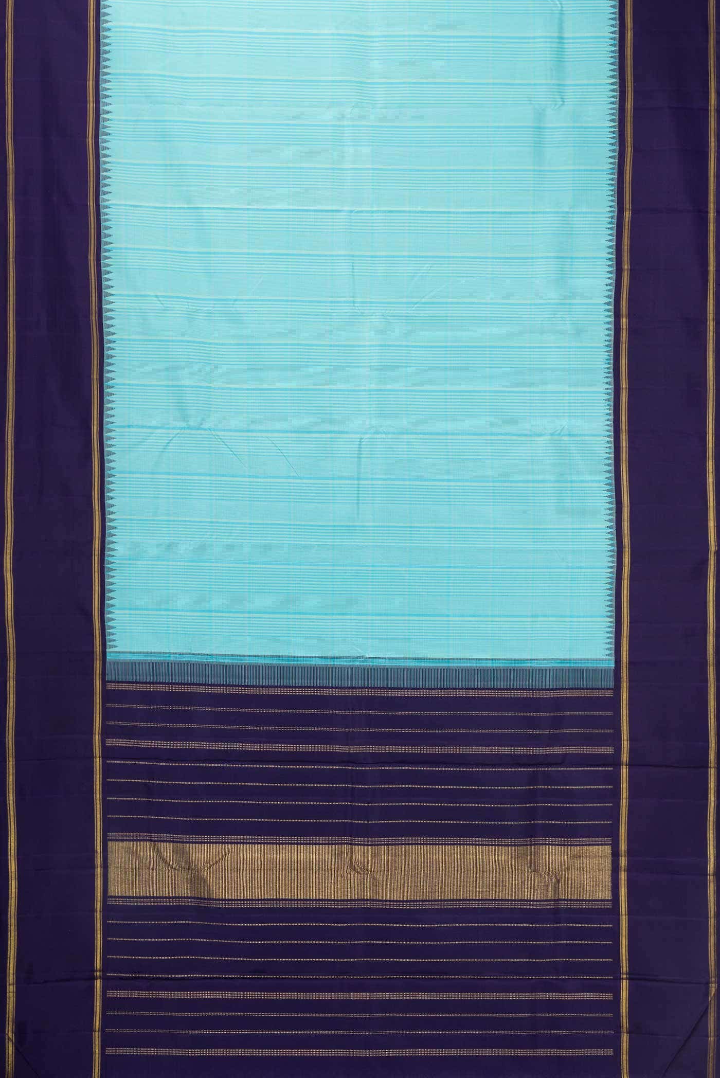 Pure Silk Pure Zari Sky Blue Dual Tone Kanchipuram Saree