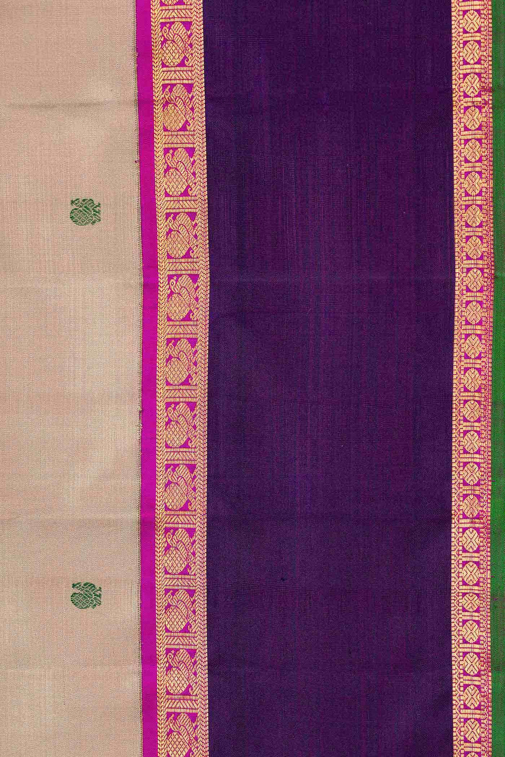 Dark Beige Dual Tone Kanchipuram Silk Saree