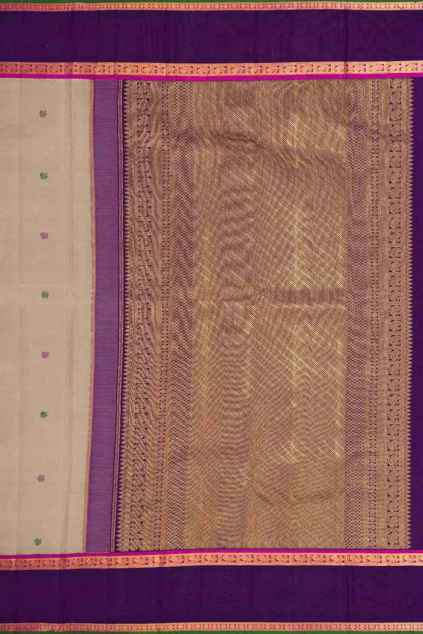 Dark Beige Dual Tone Kanchipuram Silk Saree