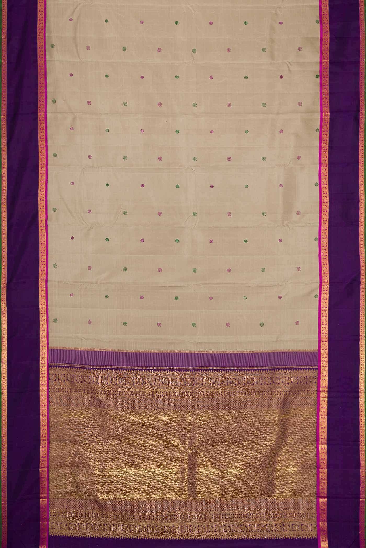 Dark Beige Dual Tone Kanchipuram Silk Saree