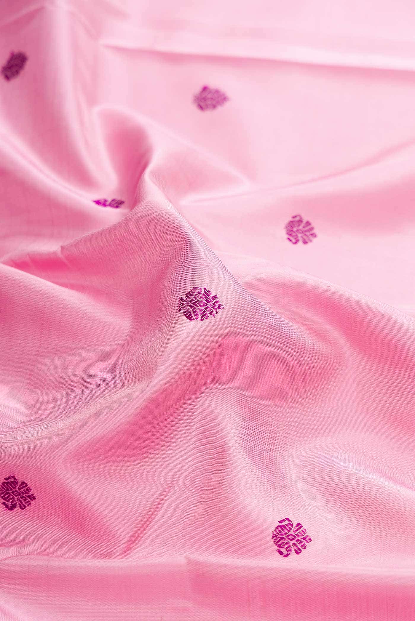 Pure Silk Pure Zari Pink Dual Tone Kanchipuram Saree