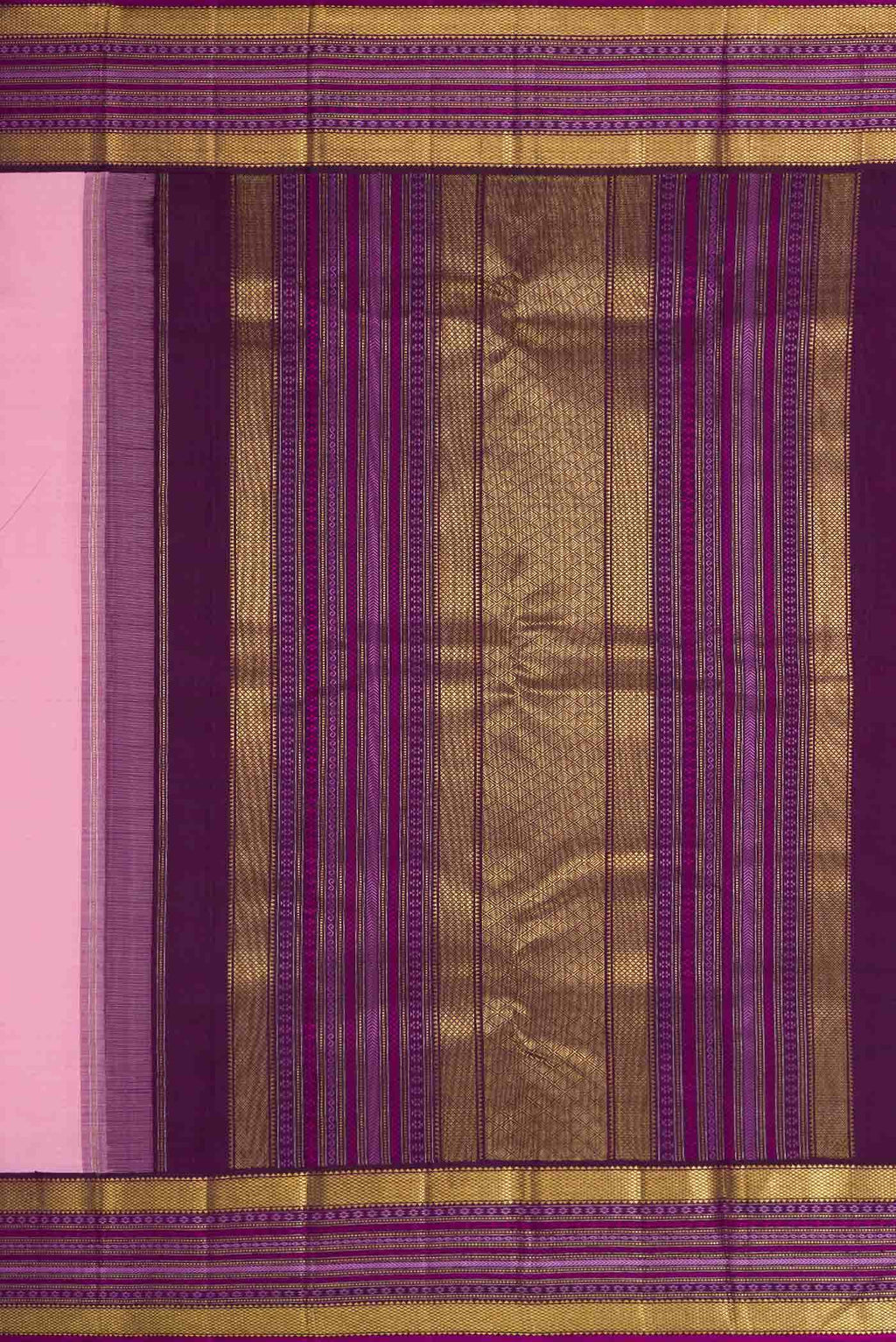 Pure Silk Pure Zari Pink Dual Tone Kanchipuram Saree
