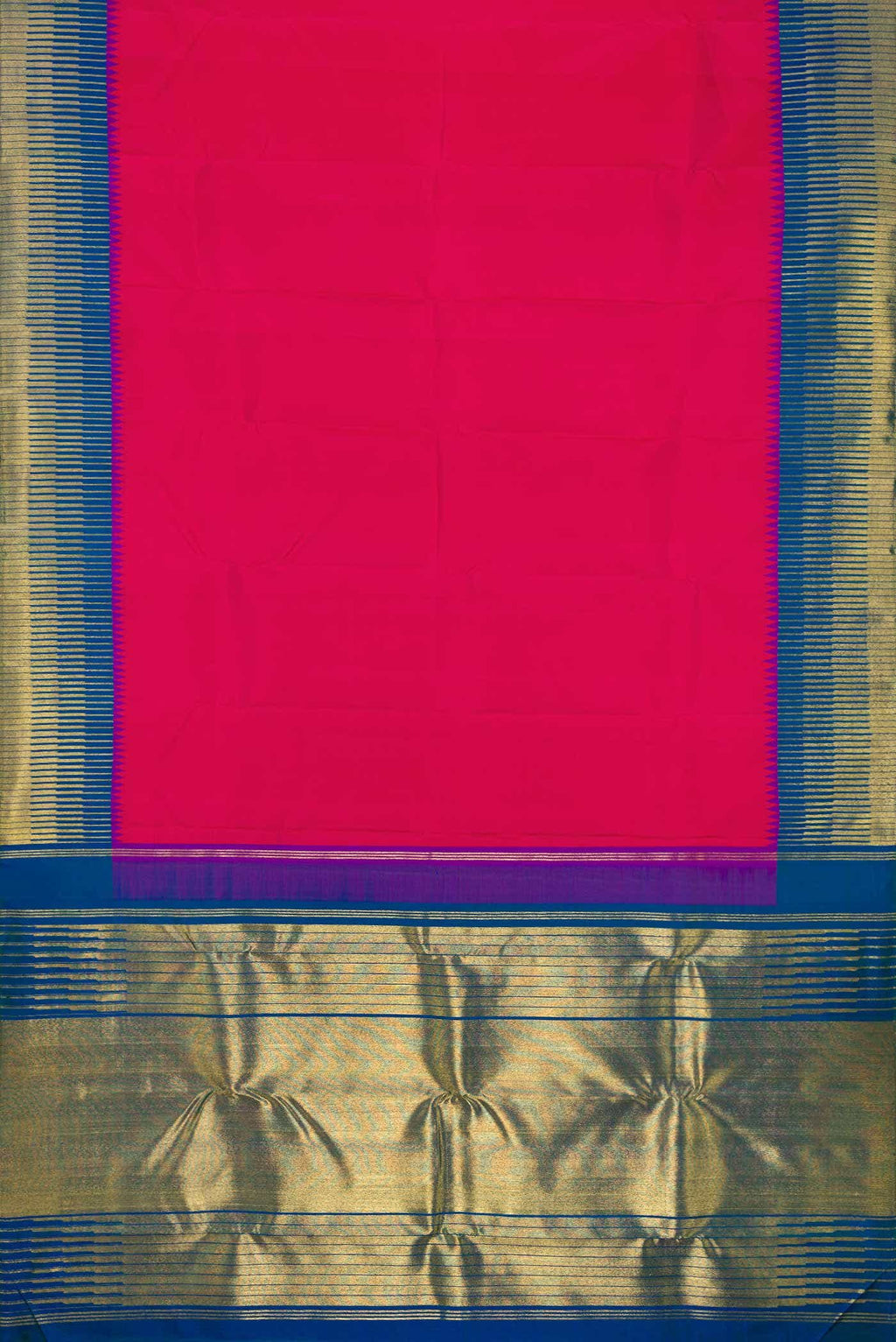 Pure Silk Pure Zari Pink Dual Tone Kanchipuram Saree