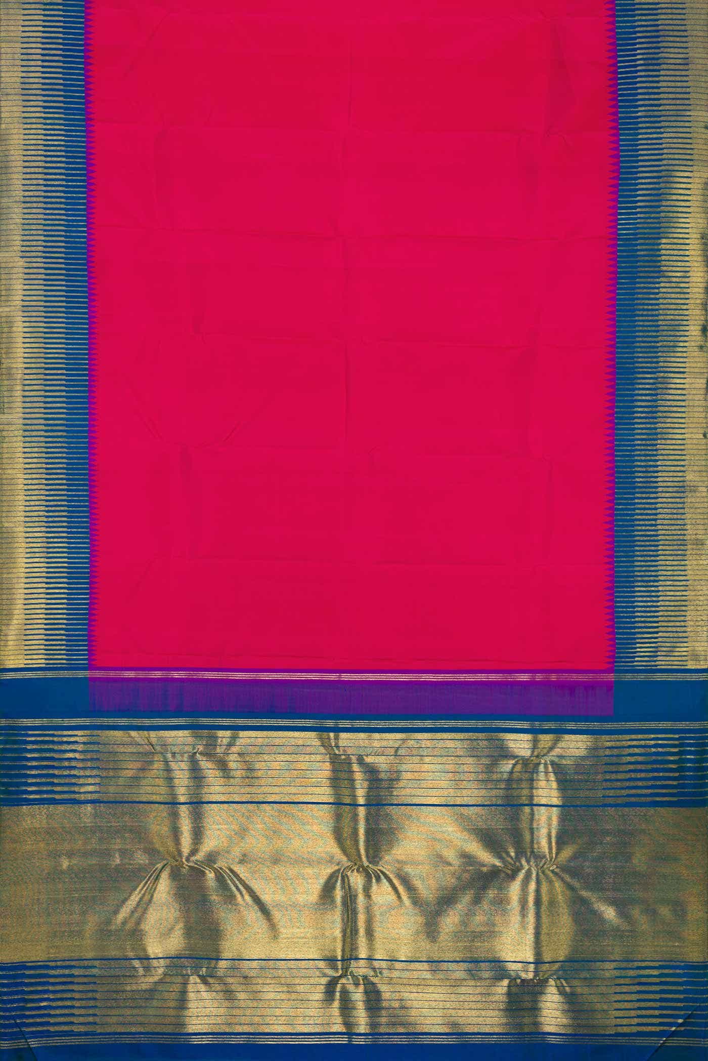 Pure Silk Pure Zari Pink Dual Tone Kanchipuram Saree