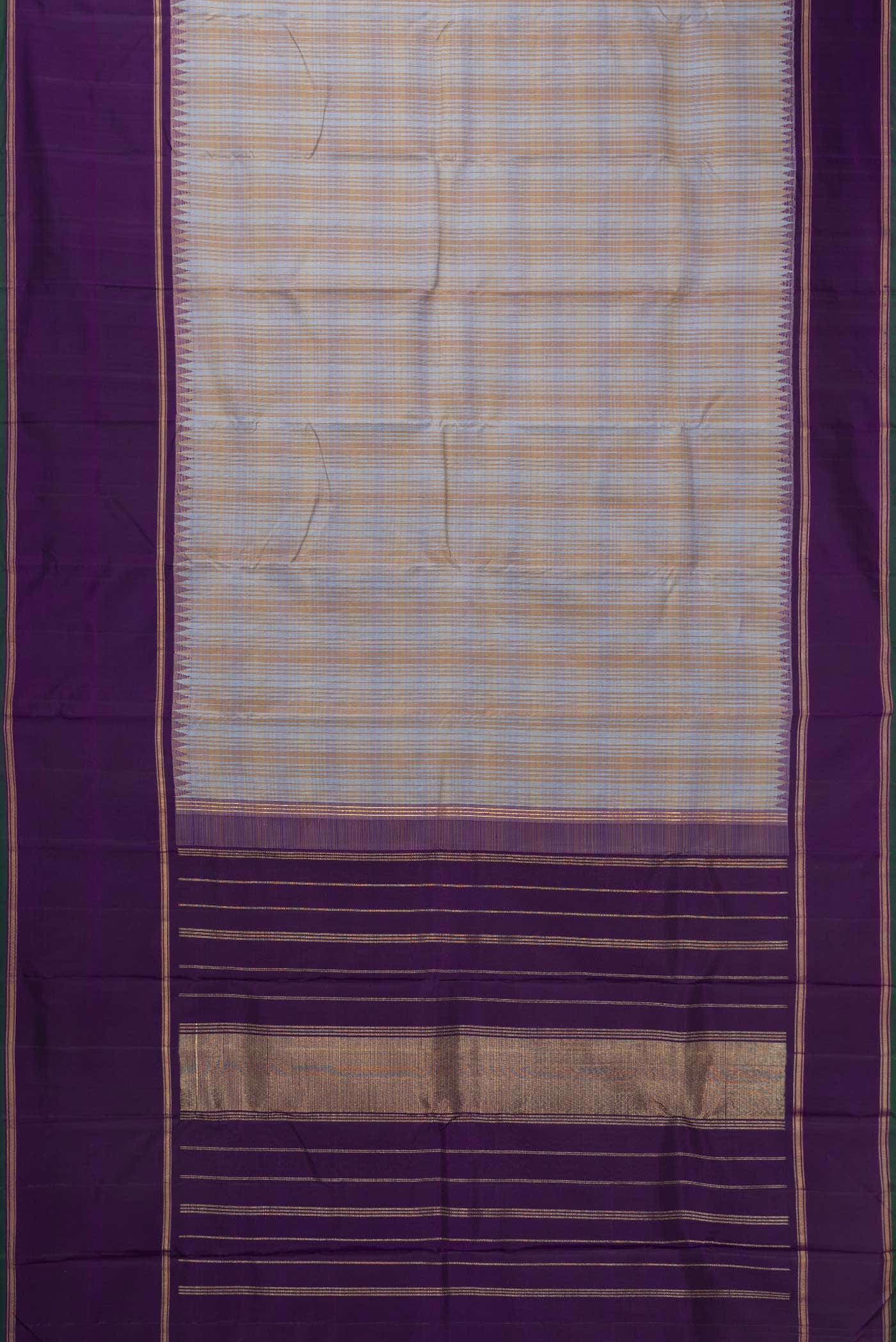 Pure Silk Pure Zari Grey Dual Tone Linen Saree