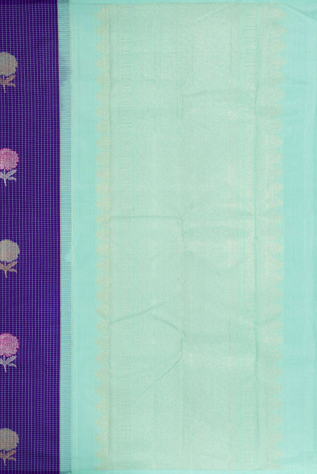 Pure Silk Pure Zari Royal Blue Dual Tone Kanchipuram Saree