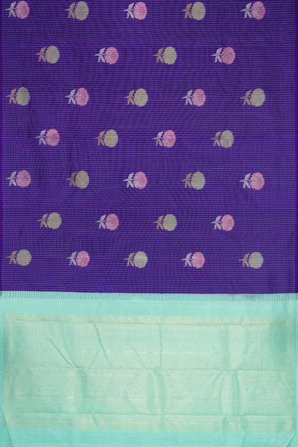 Pure Silk Pure Zari Royal Blue Dual Tone Kanchipuram Saree