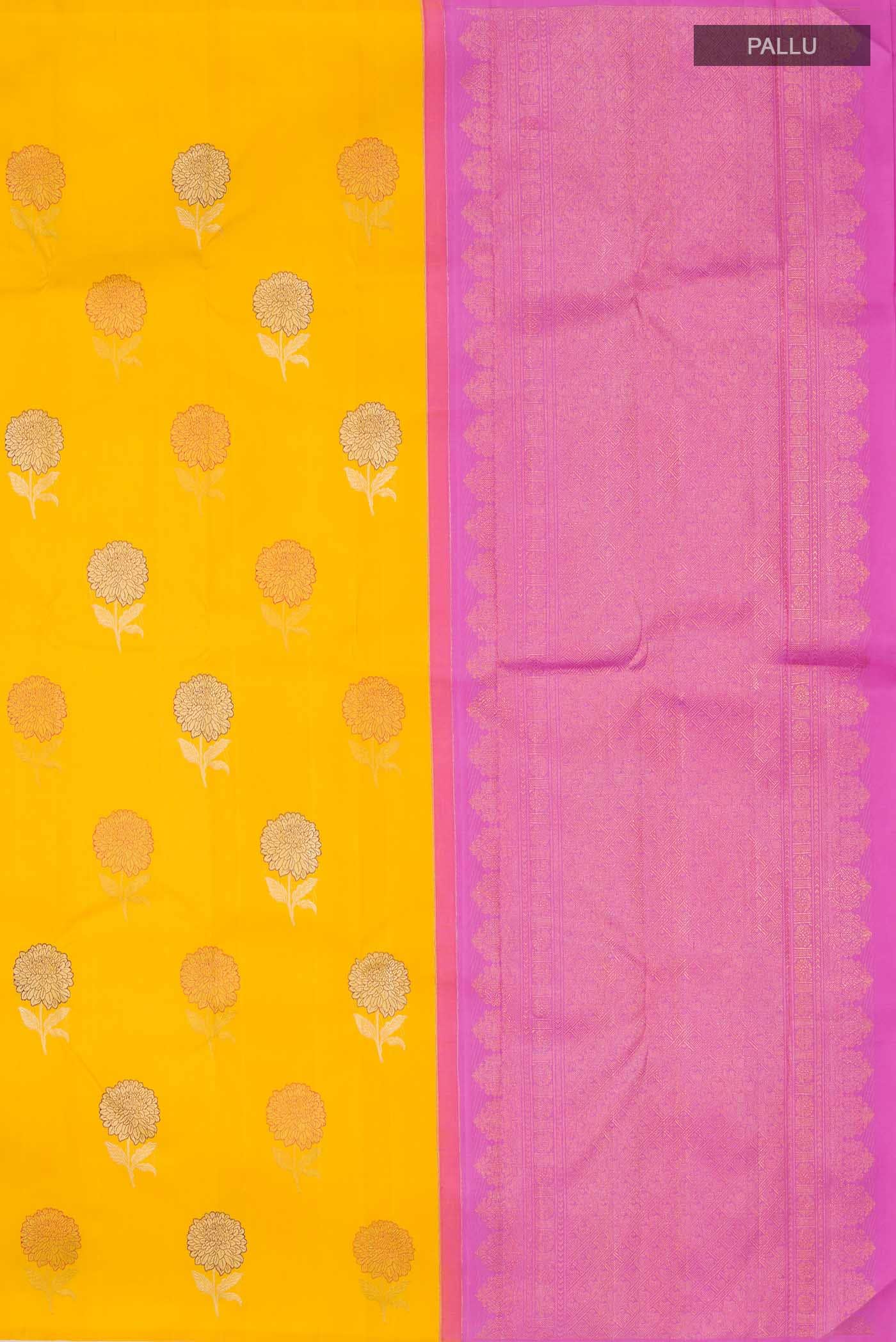 Yellow Kanchipuram Silk Saree