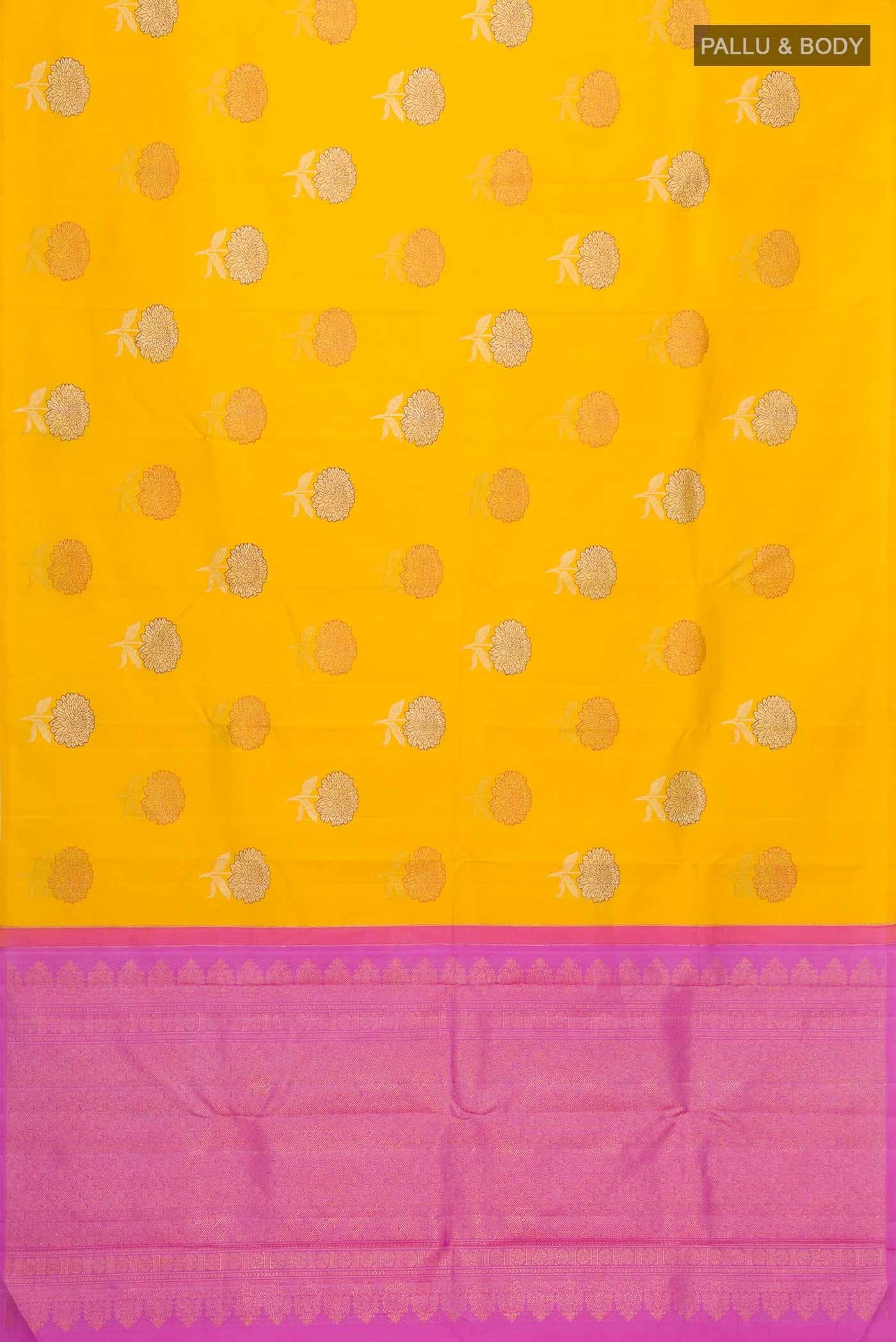 Yellow Kanchipuram Silk Saree