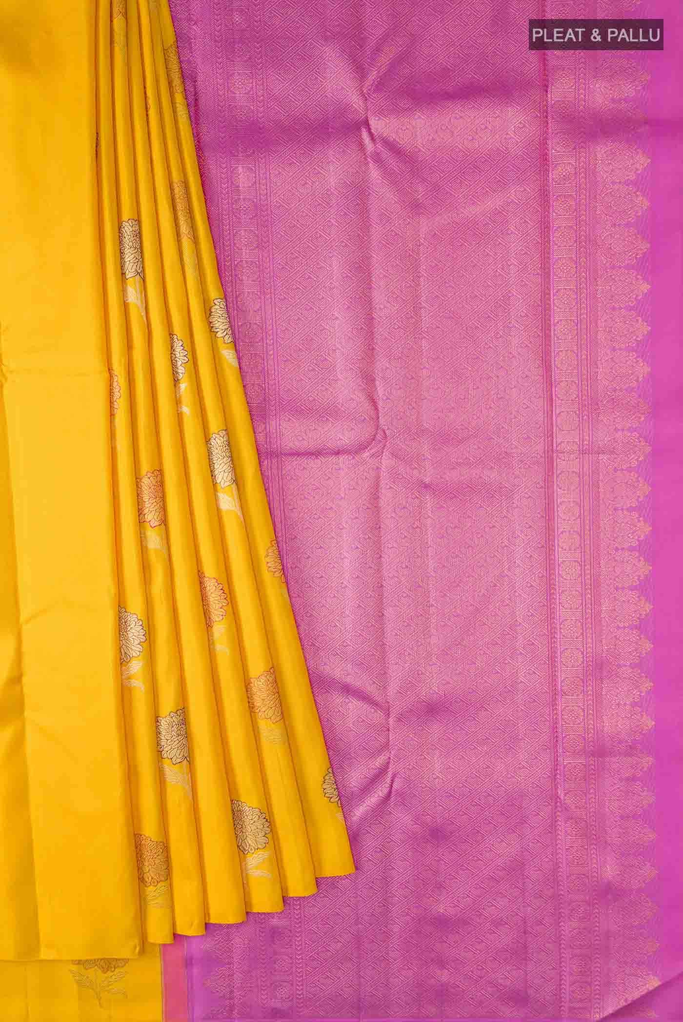 Yellow Kanchipuram Silk Saree