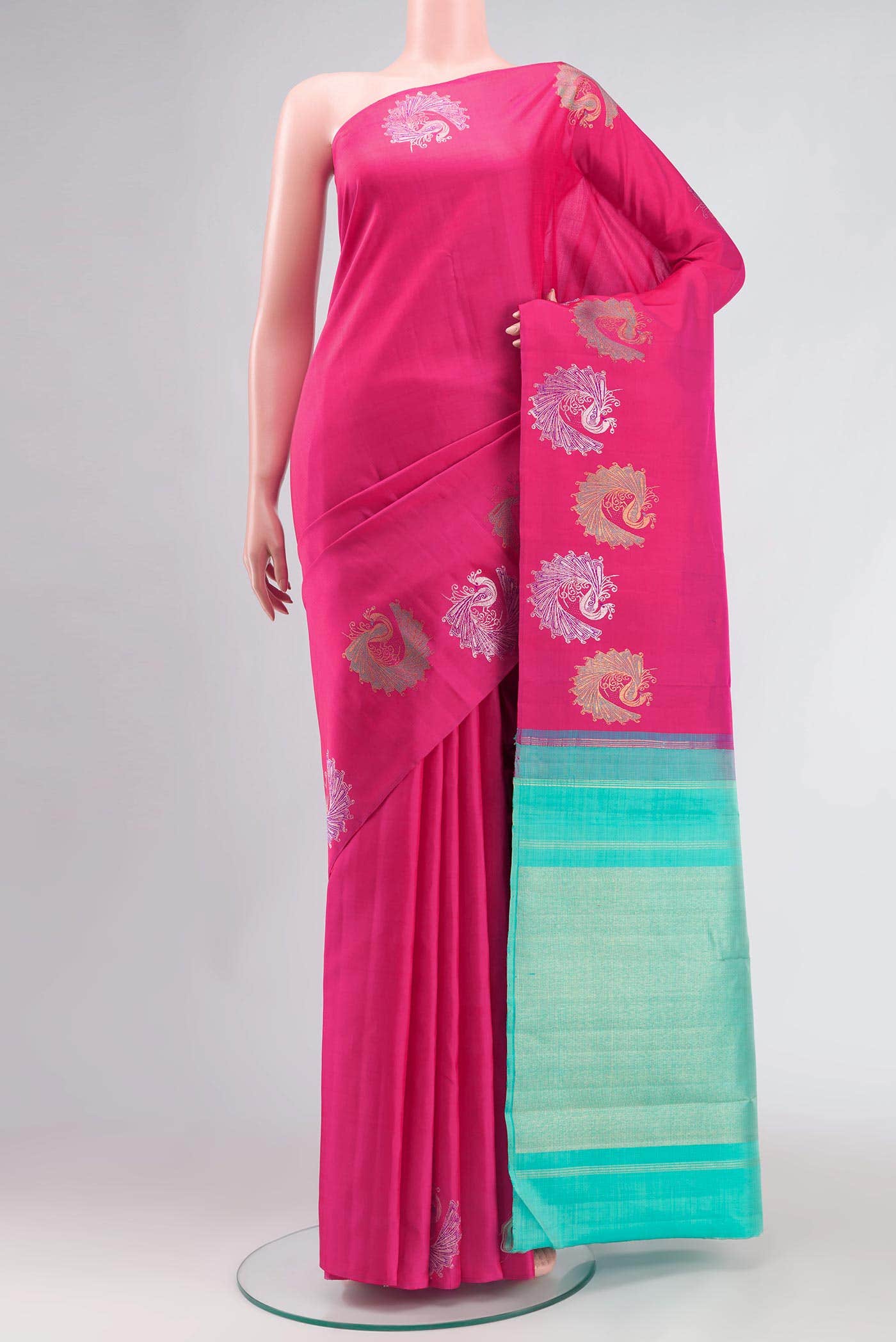 Pink Kanchipuram Silk Saree