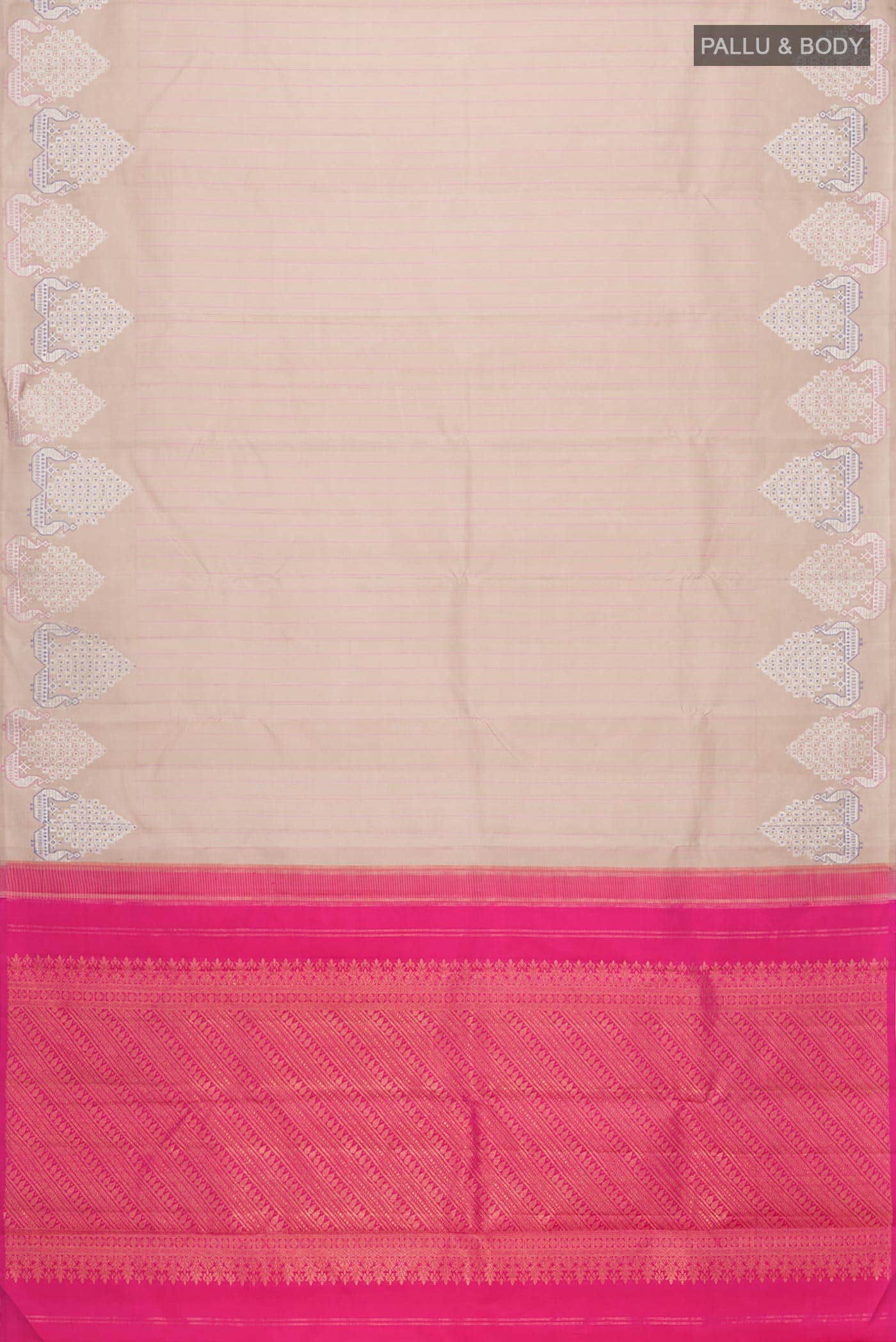 Beige Kanchipuram Silk Saree