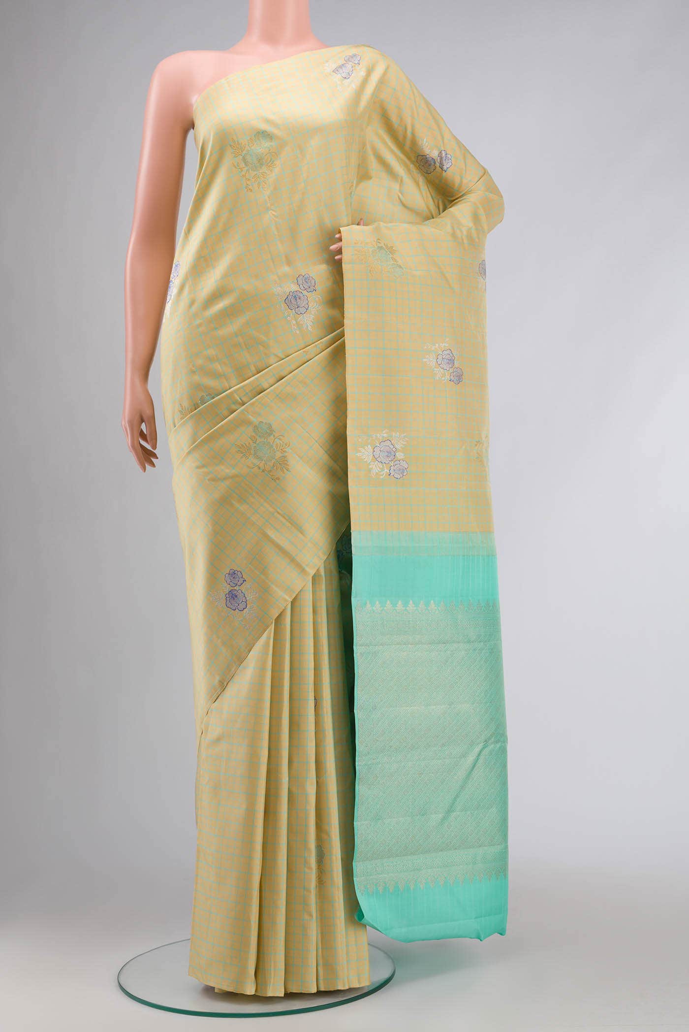Yellow Kanchipuram Silk Saree