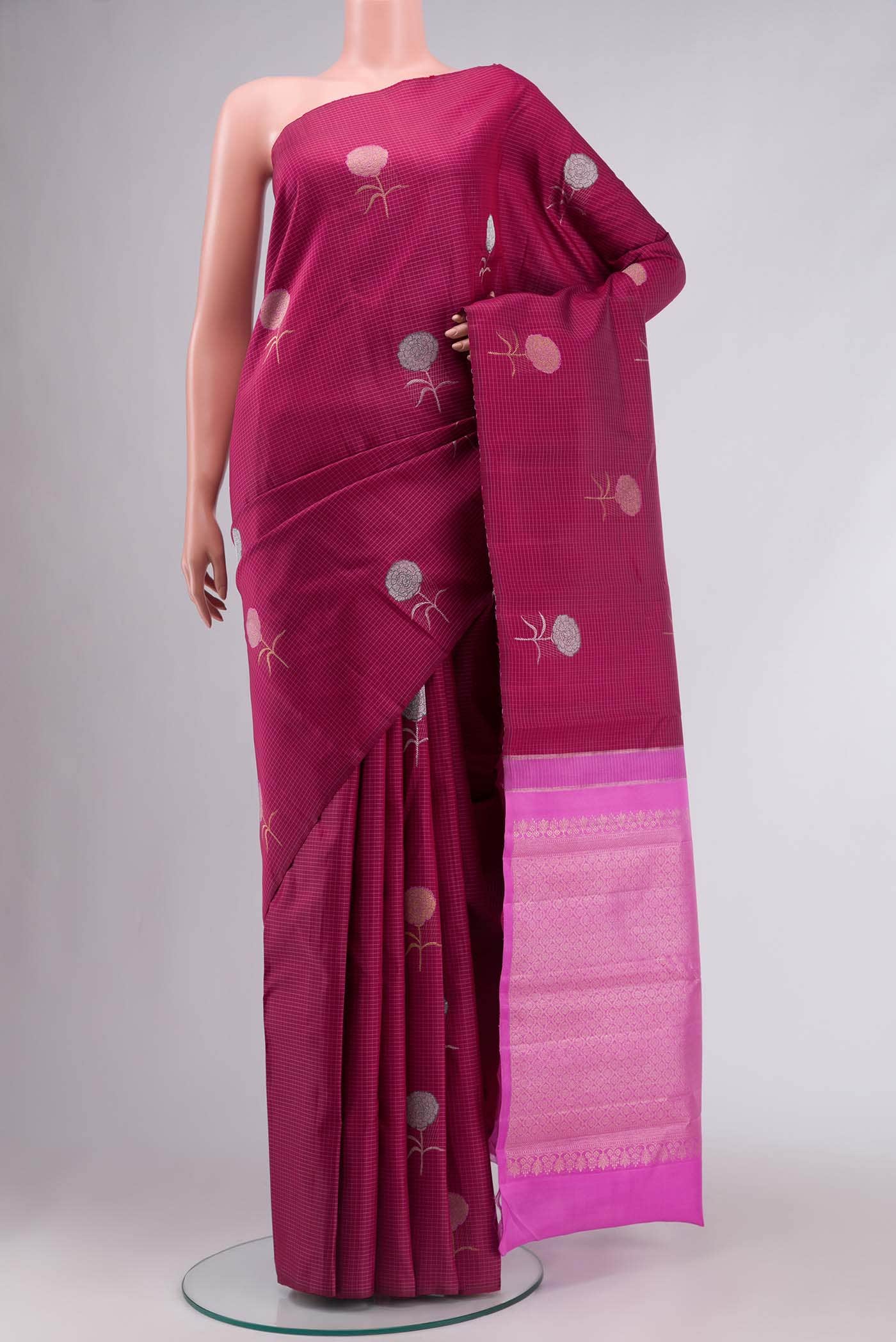 Pink Kanchipuram Silk Saree