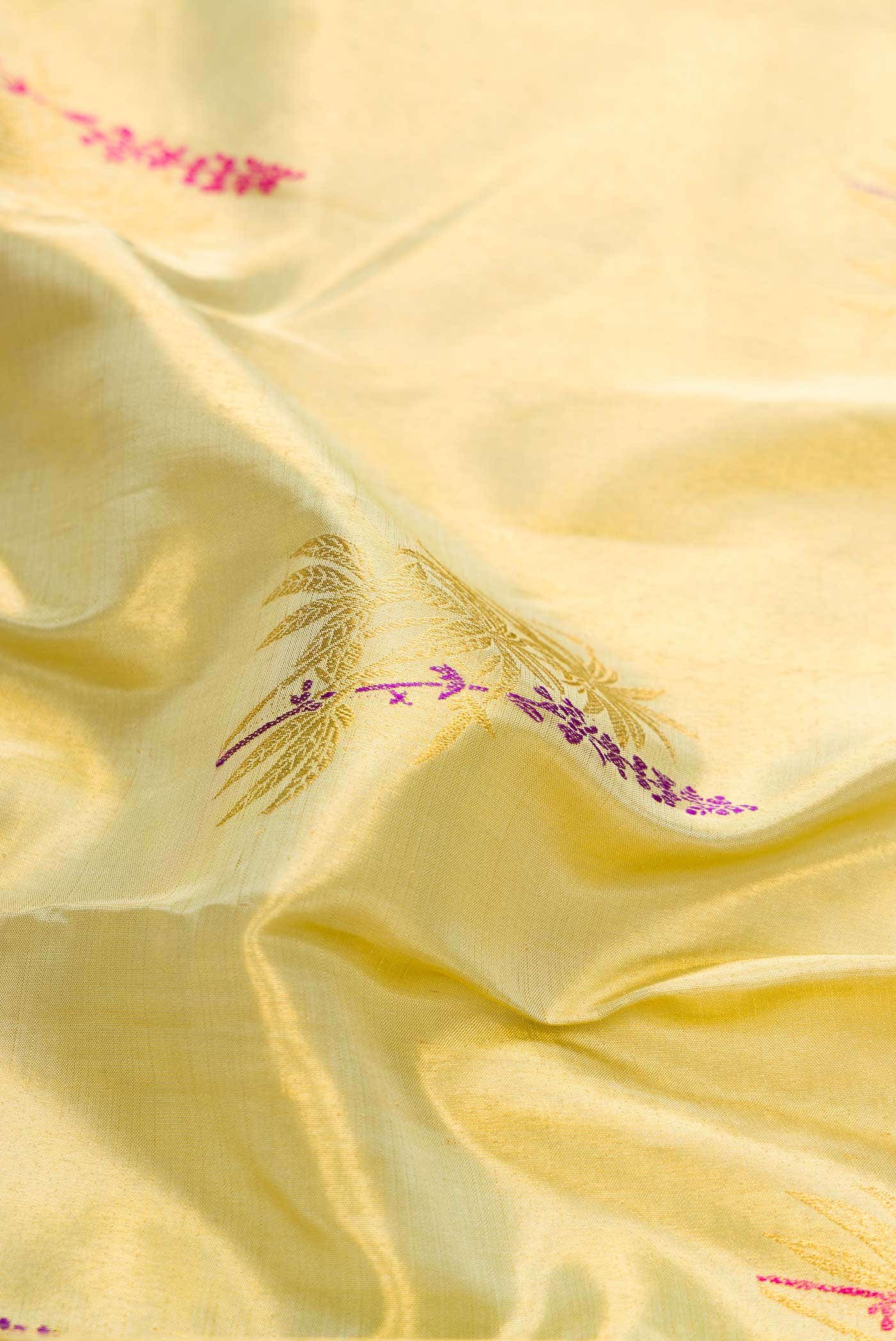 Gold Dual Tone Kanchipuram Tissue Silk Saree
