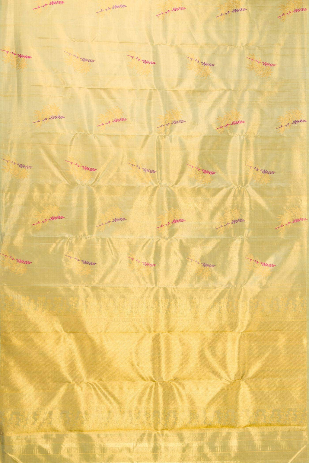 Gold Dual Tone Kanchipuram Tissue Silk Saree