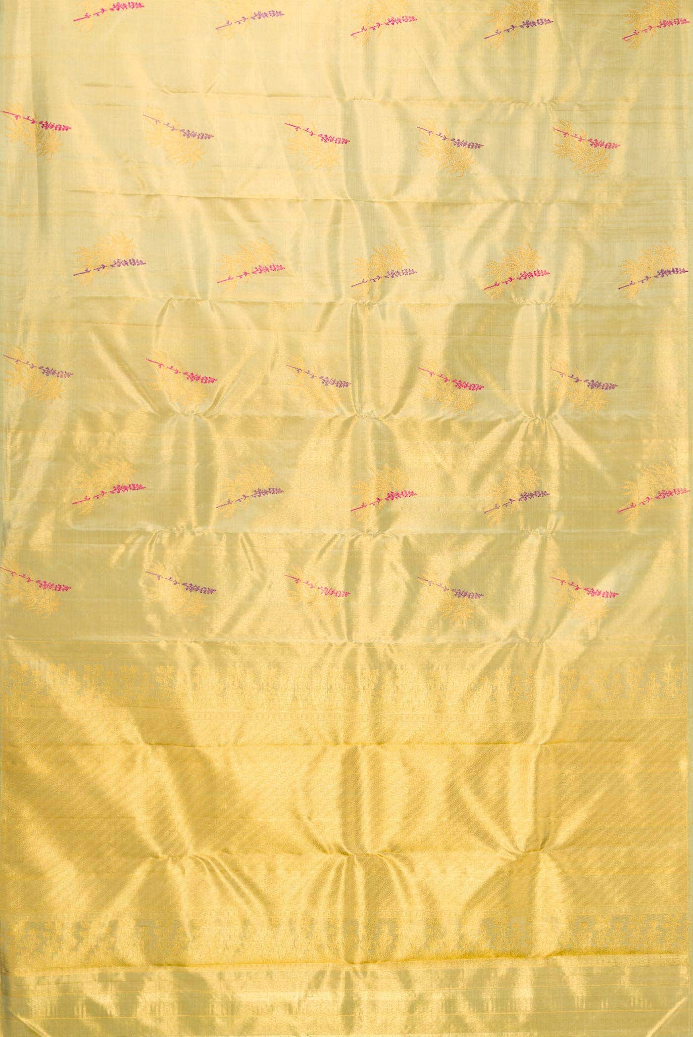Gold Dual Tone Kanchipuram Tissue Silk Saree