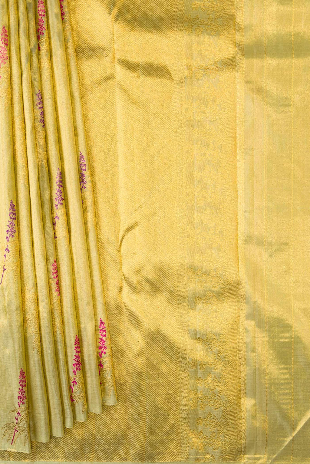 Gold Dual Tone Kanchipuram Tissue Silk Saree