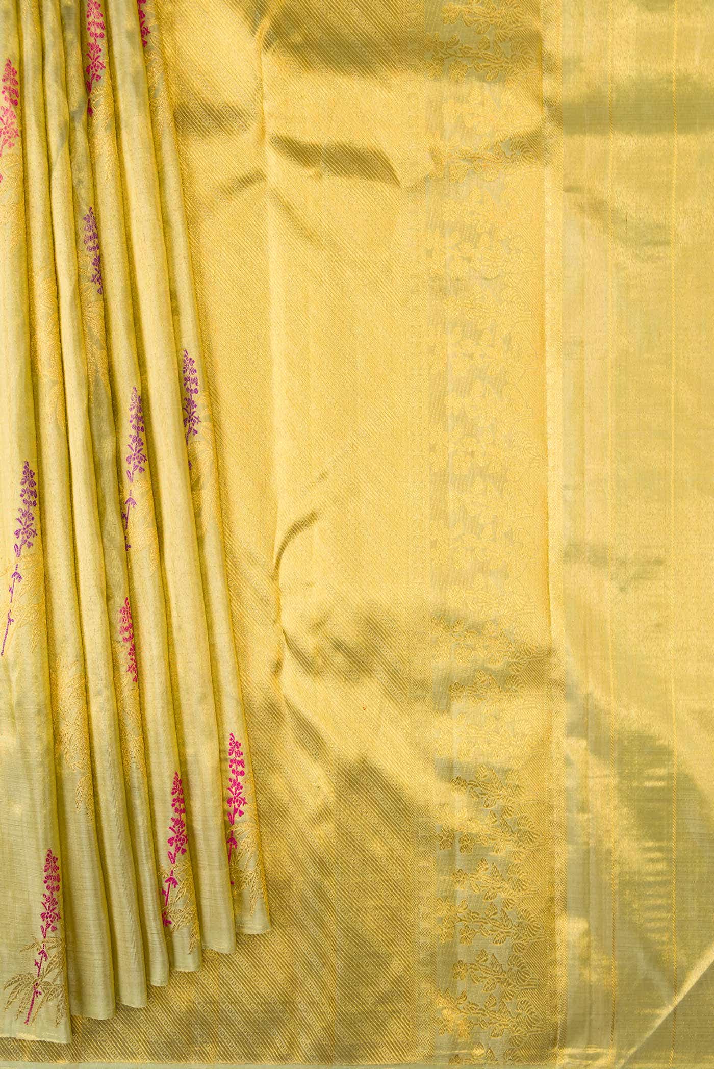 Gold Dual Tone Kanchipuram Tissue Silk Saree