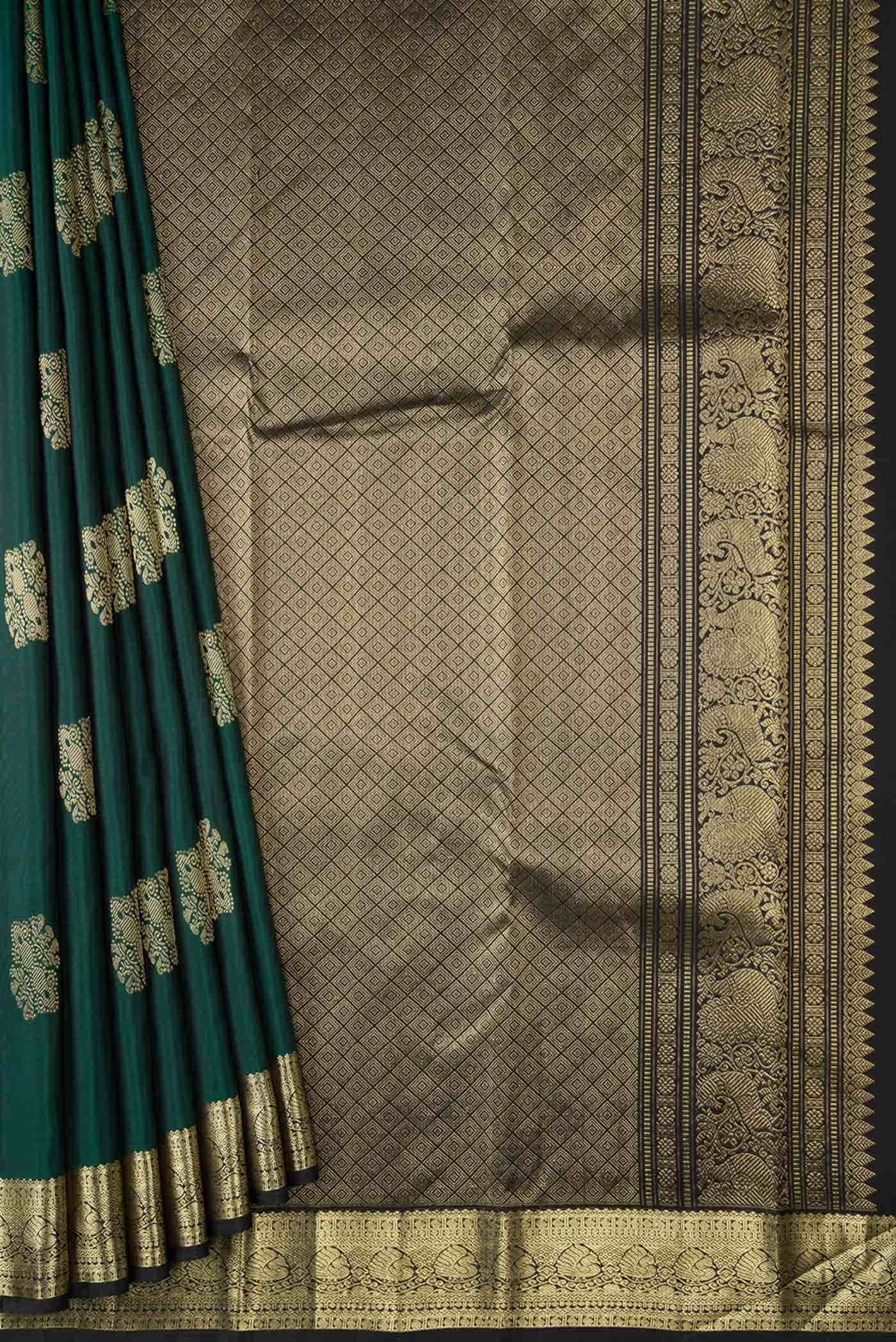 Green Dual Tone Kanchipuram Silk Saree