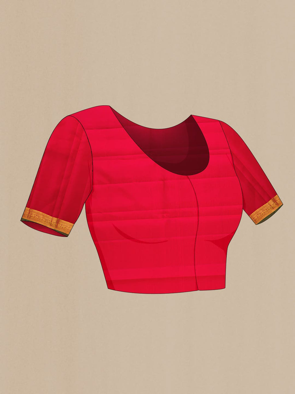 Red Dual Tone Kanchipuram Silk Saree