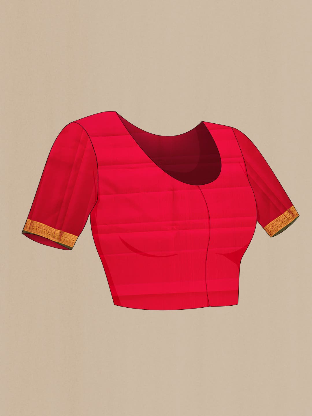 Red Dual Tone Kanchipuram Silk Saree