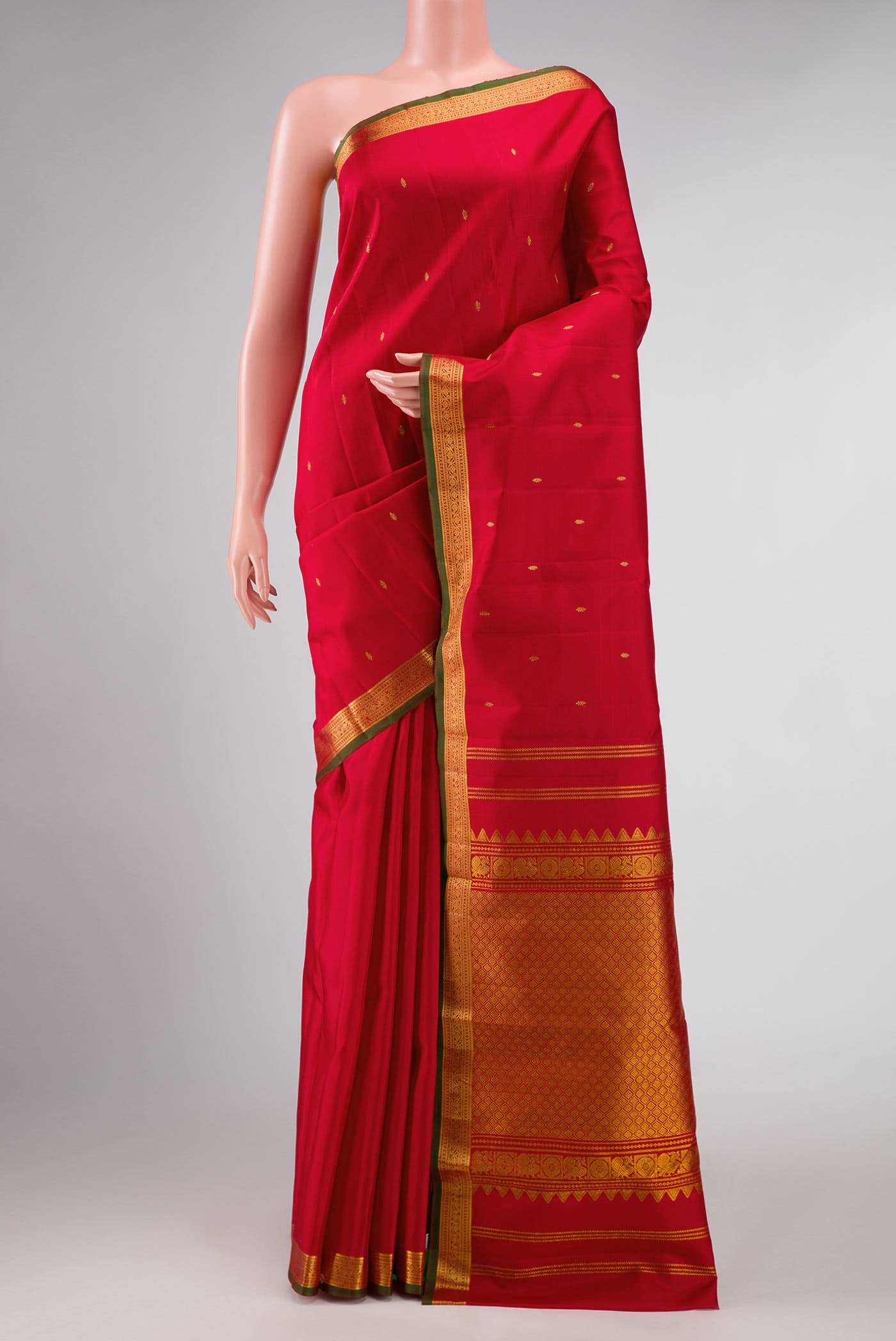 Red Dual Tone Kanchipuram Silk Saree