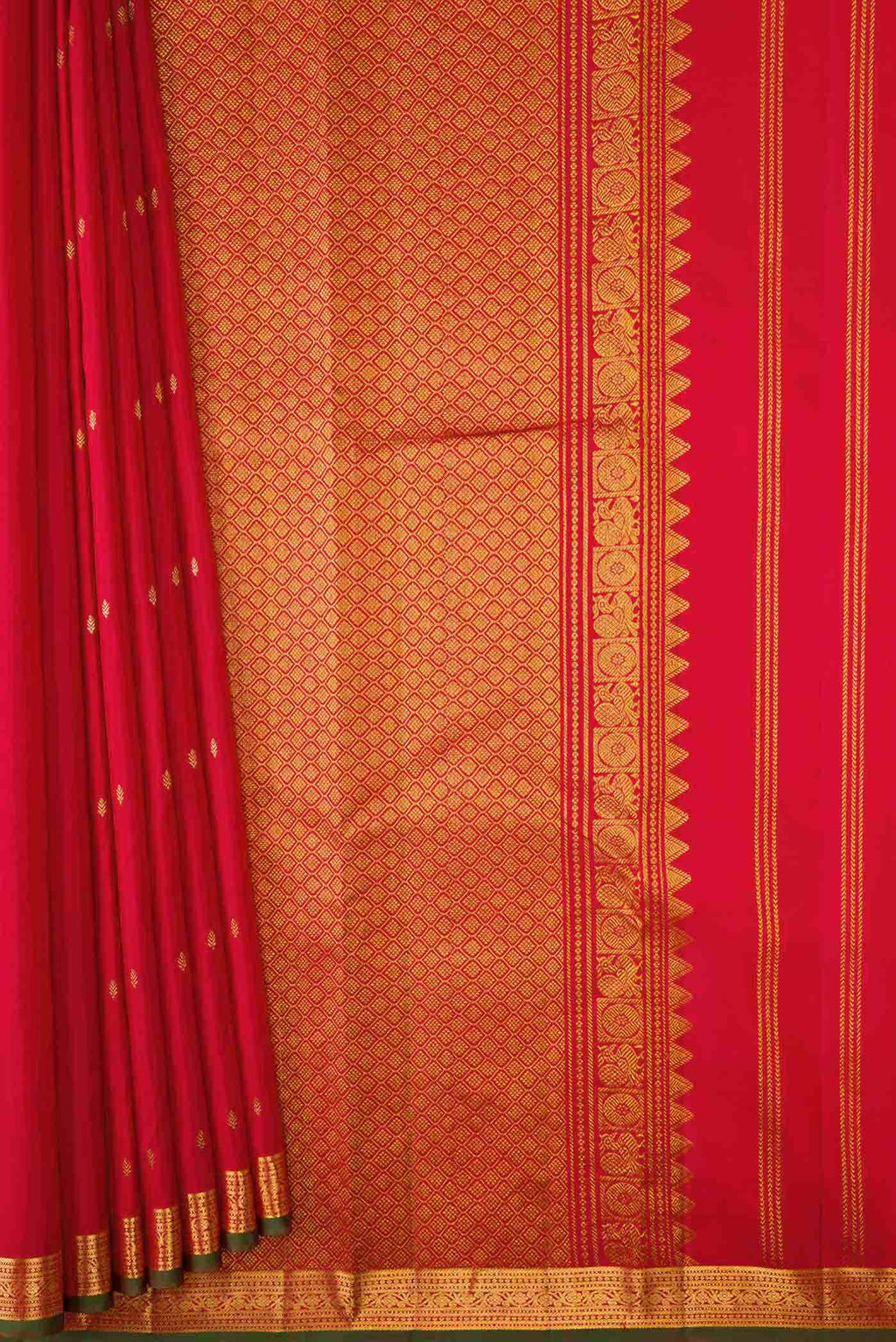 Red Dual Tone Kanchipuram Silk Saree