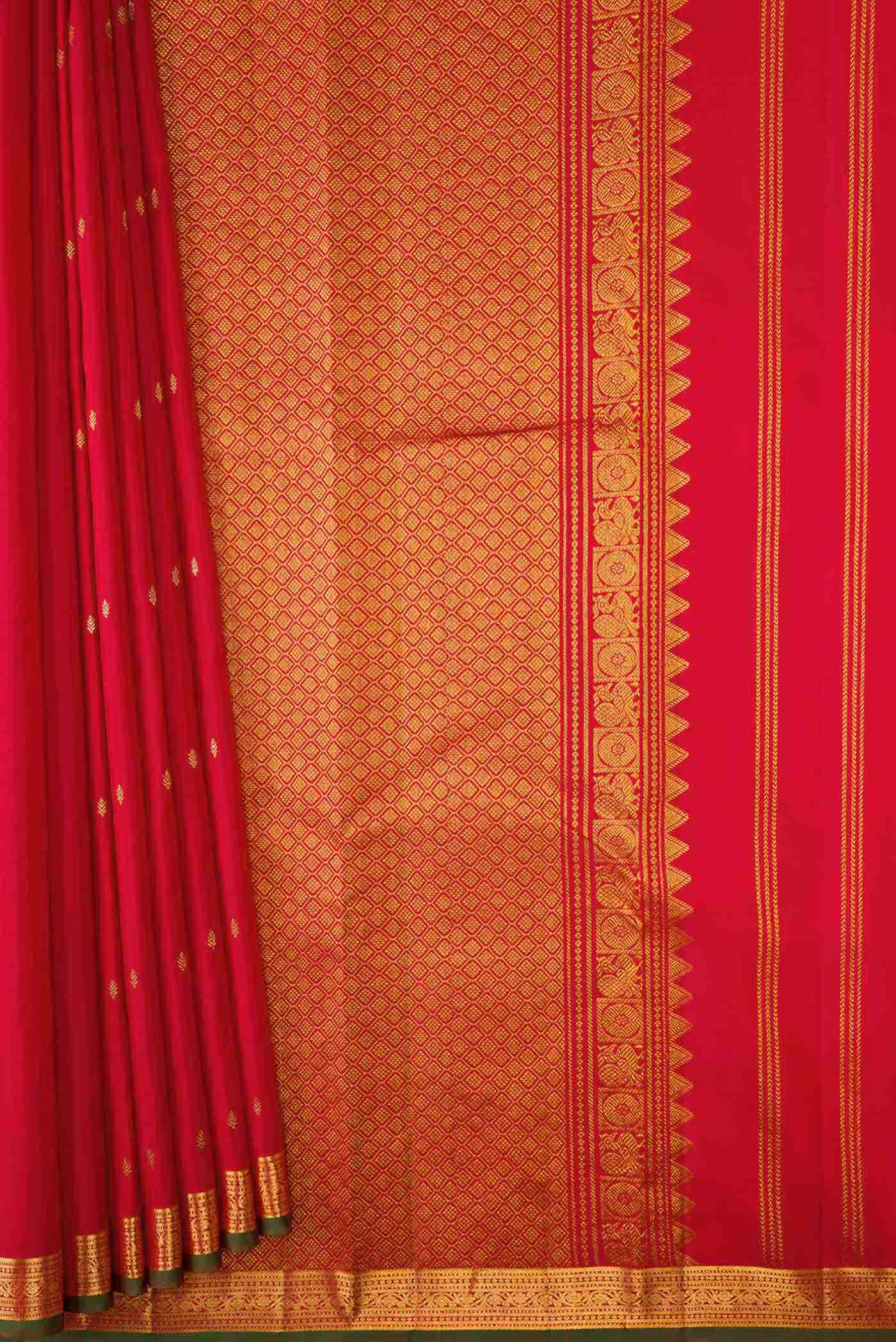Red Dual Tone Kanchipuram Silk Saree