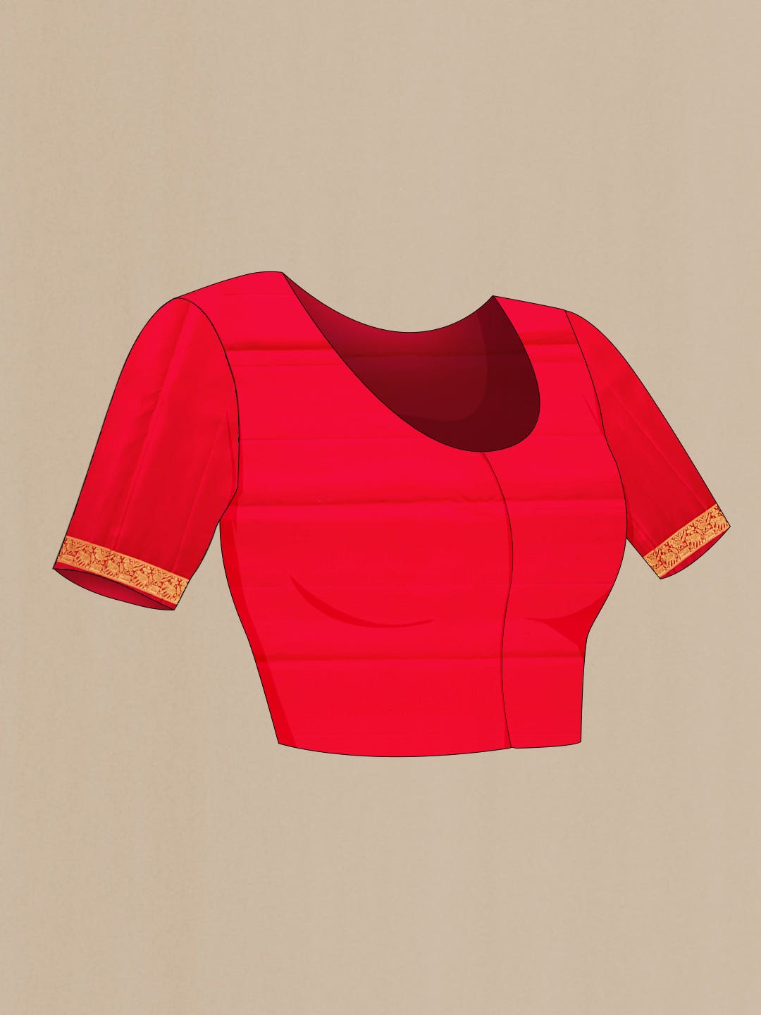 Red Dual Tone Kanchipuram Silk Saree